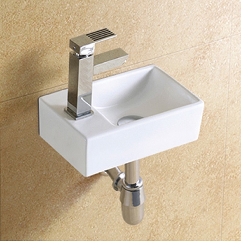 Square cloakroom basin Wall-mounted or counter top (SQC102)