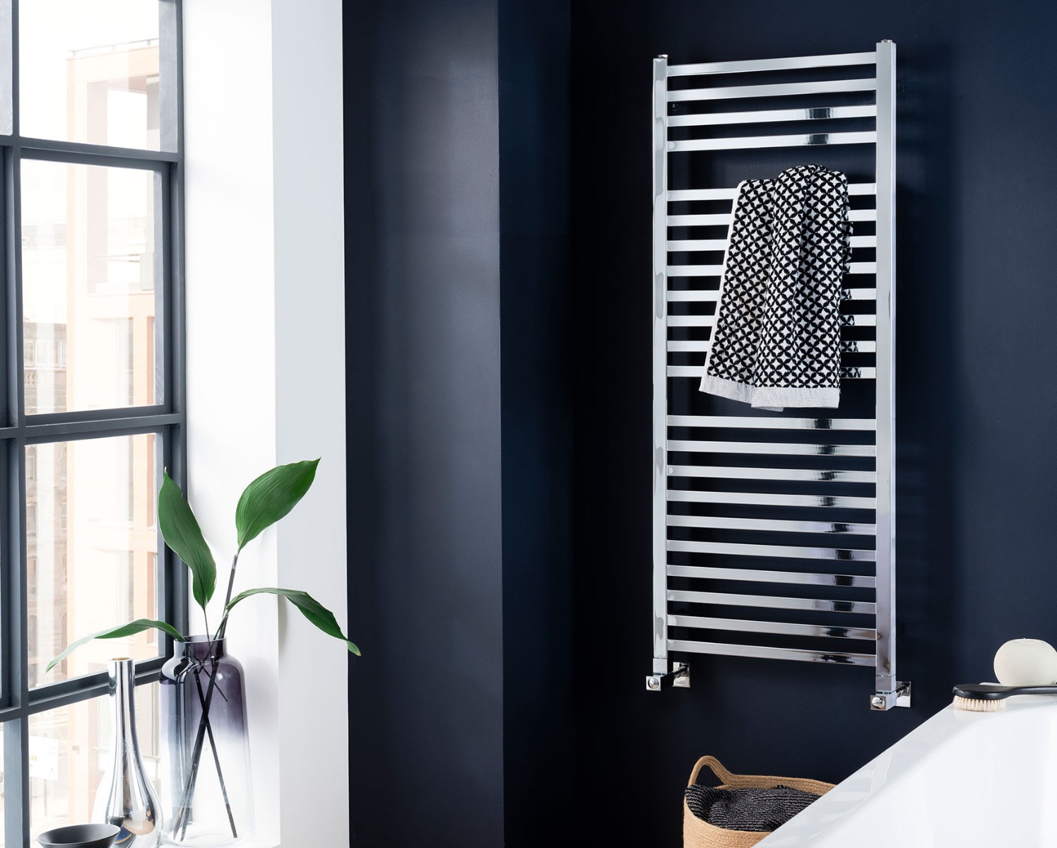 Contemporary Squire Towel Rail Electric Only -Chrome 830x580 