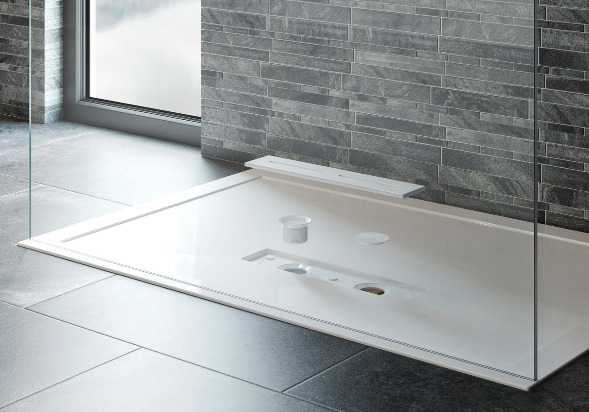 Kudos Connect2 1400 x 800mm Tray & Waste - White Slip Resistant