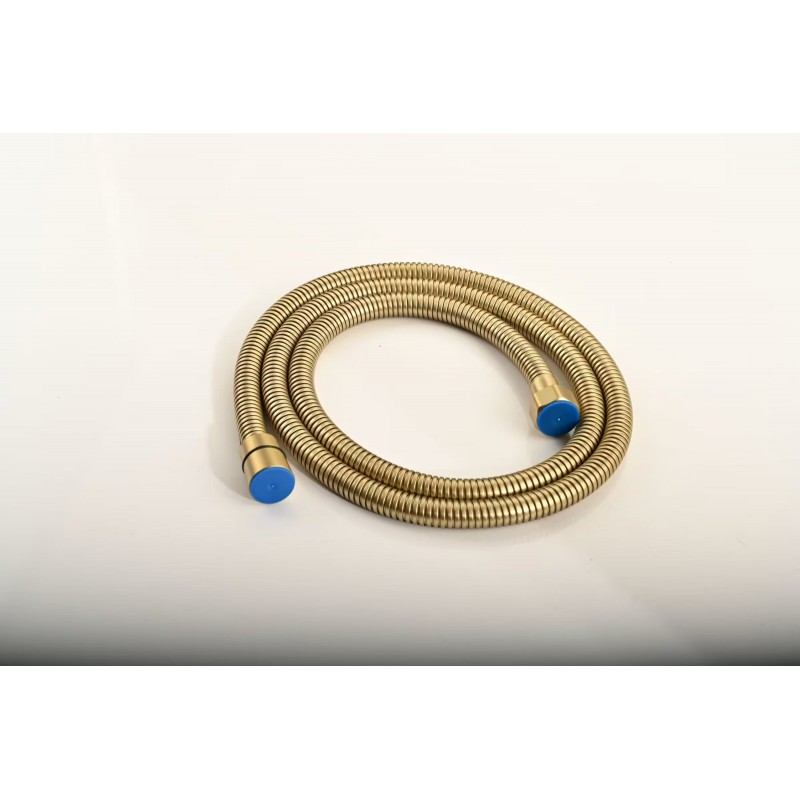 Stainless Steel Brush Gold finish Regular Bore Shower Hose - 1.5m Strong S/S Chr (BG150)