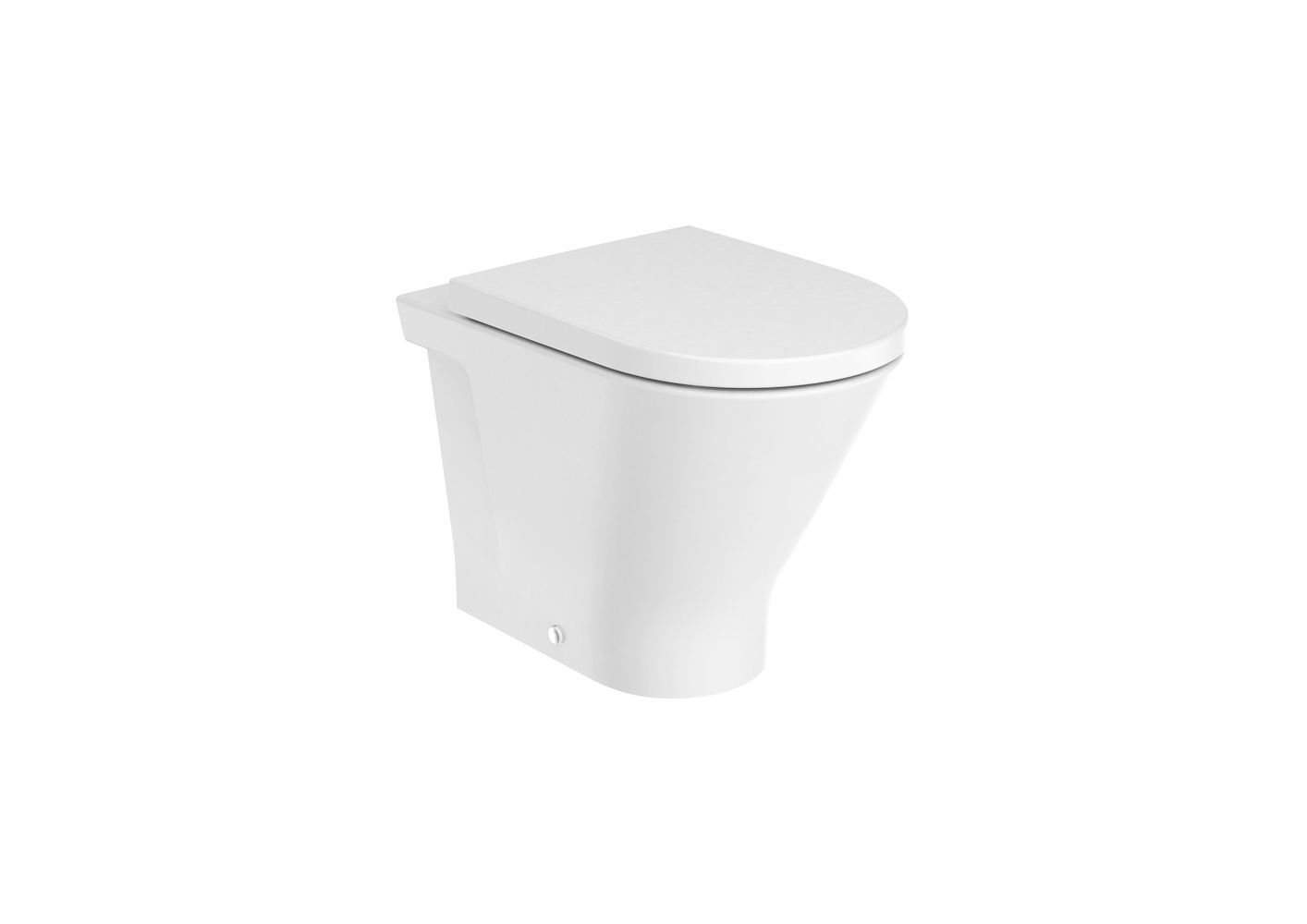 ROUND - Rimless Back To Wall WC Pan & Seat With Dual Outlet-WHITE