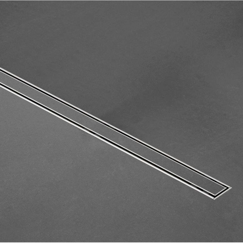 Tile Slim Shower Drain & Grate - 600mm - Brush Steel (TILE60)