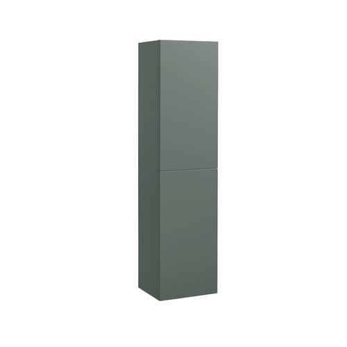 Two Door Bathroom Storage Column - Matt Viridian Green