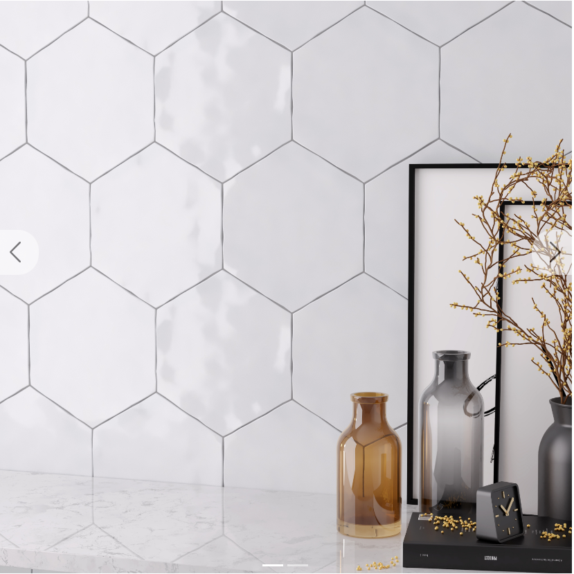 Teramoda Powder Gloss Pressed Glazed Hexagon Ceramic One Side 90 mm- Price per m2