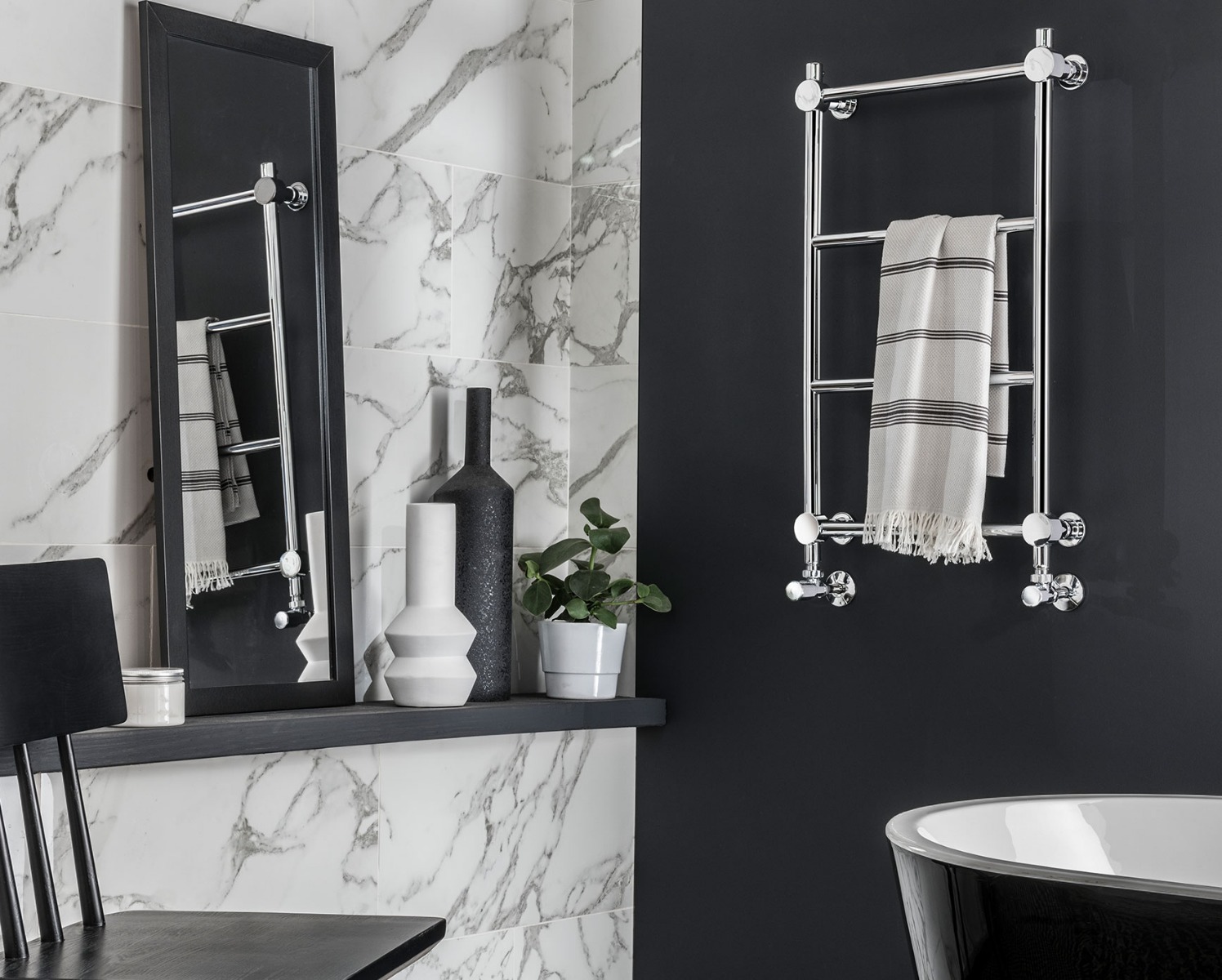 Contemporary Venture Towel Rail Dual Energy-Chrome 750x450