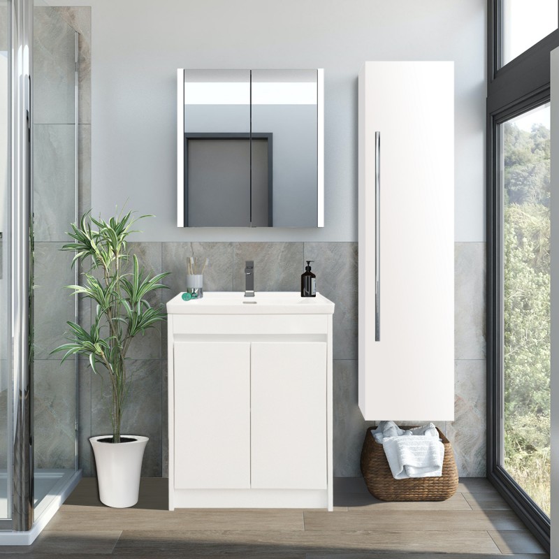 Vera 2 door floor standing vanity & ceramic basin - 400mm Vanity (VER-40F)