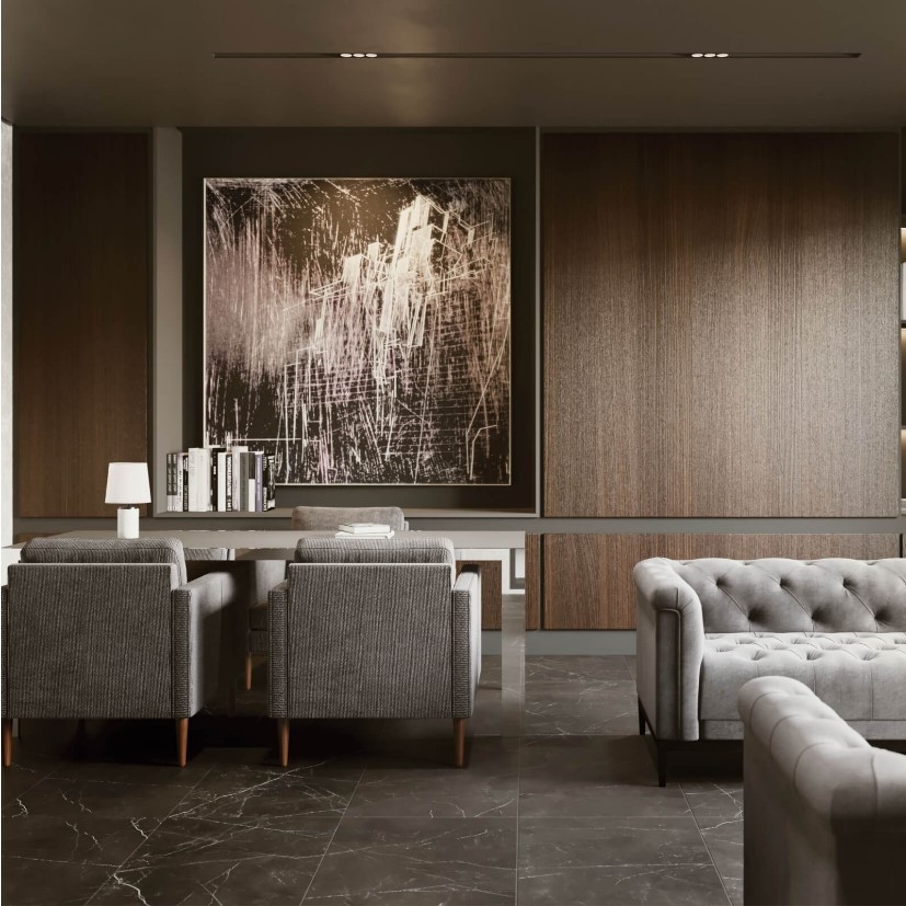 Nero Venato Honed Porcelain 600x600mm- Price per m2 