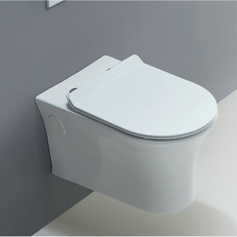 Wave rimless wall hung pan with soft close seat (WAV001)