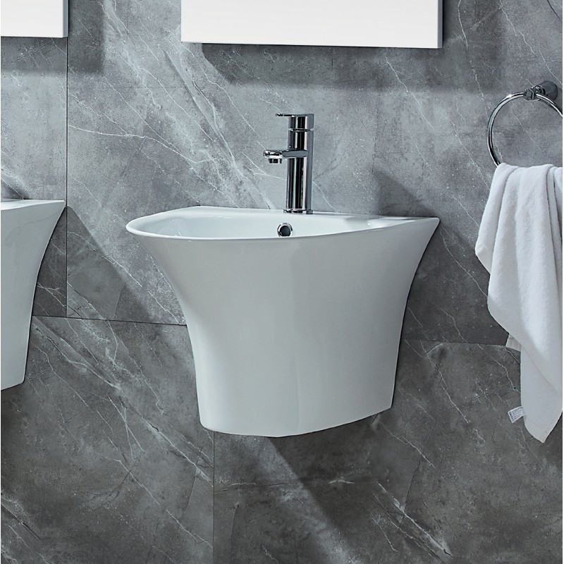 Wave wall hung basin 568 X 490 X 380mm (WAV501)