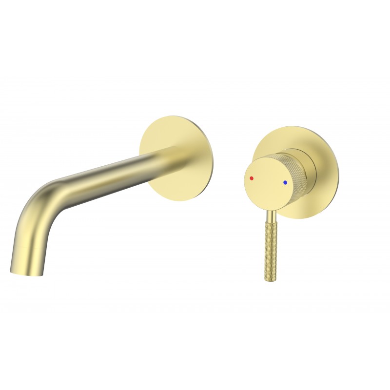 Round wall mounted basin mixer - Brushed Gold (WBM-604BG)