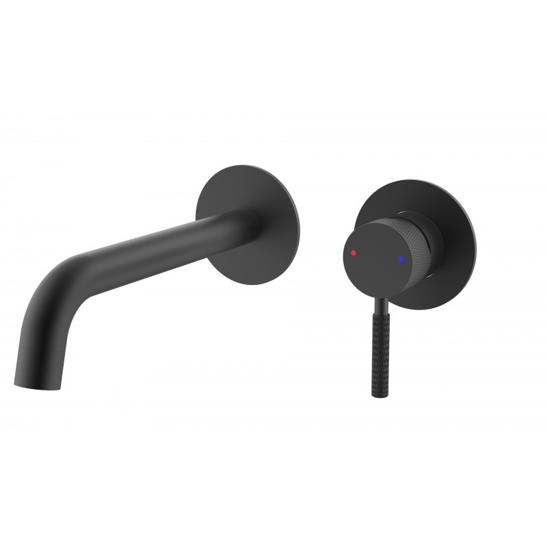 Round wall mounted basin mixer - Matt Black (WBM-604MB)