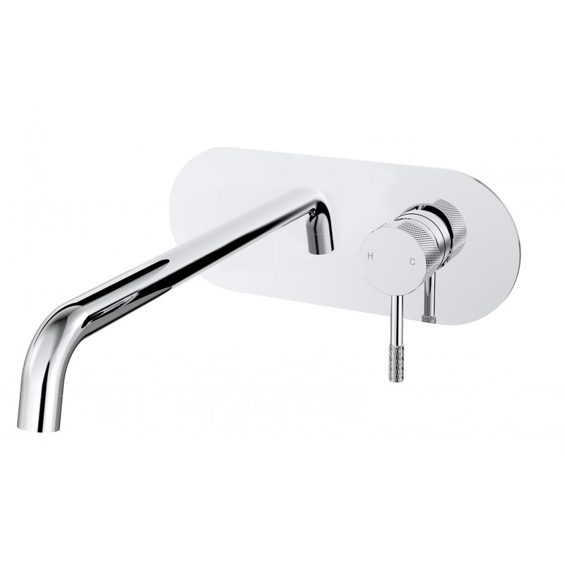 Round wall mounted basin mixer with single plate - Chrome (WBM-P604CH)