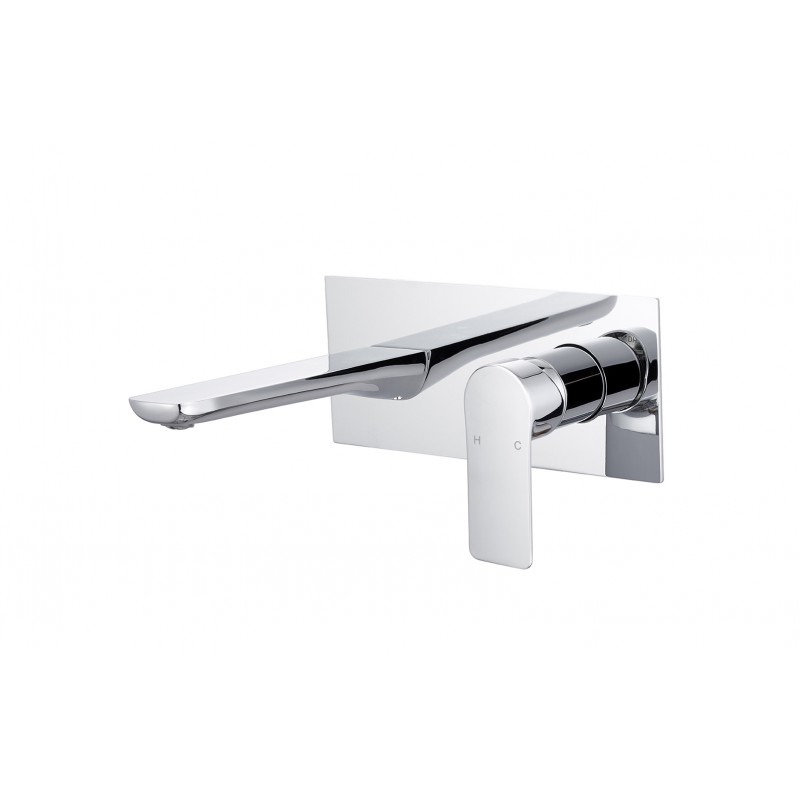 Round wall mounted basin mixer with single plate - Chrome (WBM-P609CH)