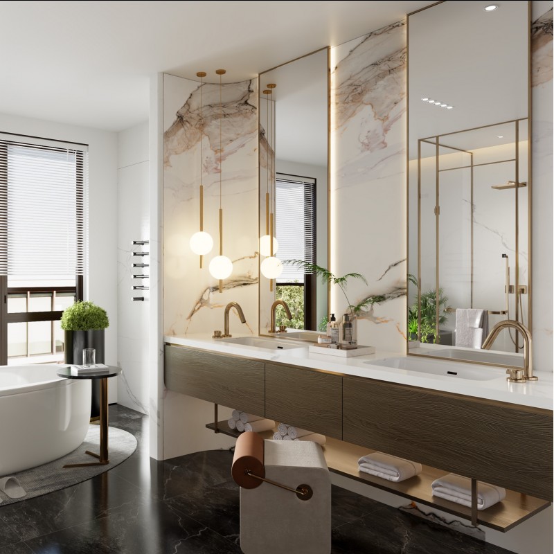 Shower Wall Panel Calacatta Base - 1200X2400X8mm (Pack of 2) (WP - 093)