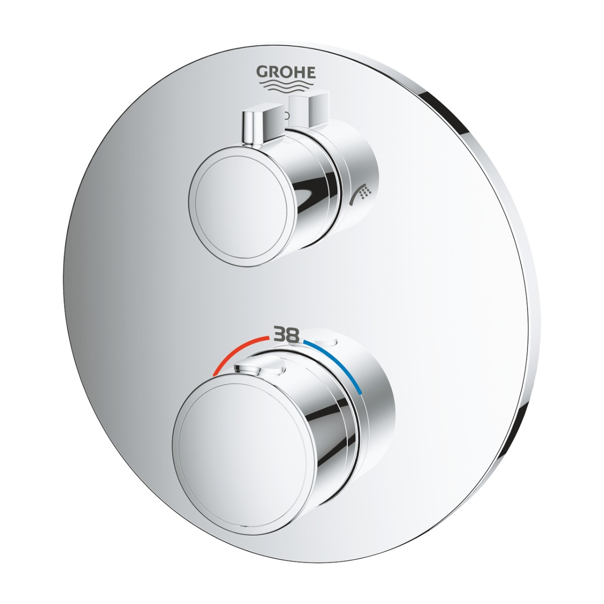 GROHTHERM THERMOSTATIC BATH TUB MIXER FOR 2 OUTLETS WITH INTEGRATED SHUT OFF/DIVERTER VALVE